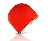 JanKuo Jewelry Artificial Stone Glass Red Coral Color Dome Cocktail Ring with Gift Box