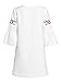 Floerns Women's Bell Sleeve Embroidered Tunic Dress A White M