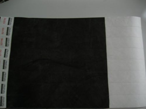 600 Solid Black Consecutively Numbered Tyvek Wristbands 3/4 Inch