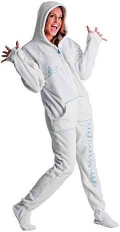 Jumpin Jammerz Ellen Degeneres White Adult Footed Onesie Pajamas for Men and Women