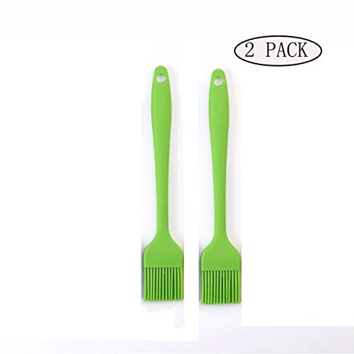 Popowbe 2Pcs 26cm Silicone Basting/Pastry/Oil Brush Serving For Kitchen Gadgets BBQ Good Grips Flexible Heatproof Pastry Oil Brush Food Grade For Grilling & Marinating Desserts Baking Green