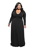 HPLY Women Casual Classy Long Dresses Sexy V Neck Plus Size Cocktail Party Dresses