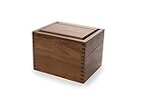 Ironwood Gourmet 28339 Acacia Wood Recipe Box with Divider Tabs, 2 Compartment, 6 x 7.5 x 5.25 inches