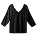 Eaktool Womens Tops,Women Fashion V Neck Three Quarter Sleeve Loose Casual Solid Summer T Shirts