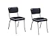 Coaster Home Furnishings Retro Set of 2 Open Back Dining Side Chairs Faux Leather Upholstered Back and Padded Seat Cushion Sturdy Steel Frame Black and Chrome 2066