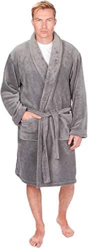 MICHAEL PAUL Men's Soft Plain Fleece Dressing Gown