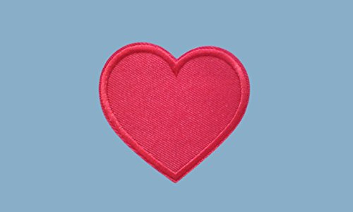 3 small pieces Red HEART Iron On Patch Applique Embroidered Motif Fabric Love Valentine Decal 1.3 x 1 inches (3 x 2.5 cm)