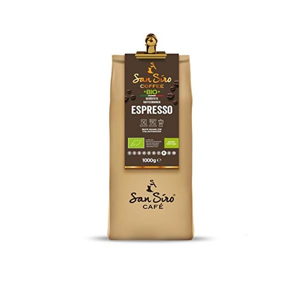 SanSiro® BIO Kaffeebohnen 1000g | ESPRESSO | Traditionelle Trommelröstung | 100% Arabica Bohnen | Säurearm | Geschenk…