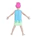 CosplayDiy Girl's Dress for Princess Trolls Cosplay Blue Dress Age 2+ (2T)