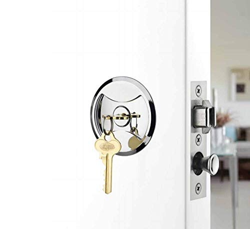 Keyed Pocket Sliding Door Lock CL4ENTR Matte Silver