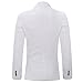 YUNCLOS Men's Slim Fit Casual 1 Button Notched Lapel Blazer Jacket White