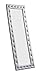 Kings Brand Furniture - Modern Upholstered Tufted Standing Floor Mirror, Silver