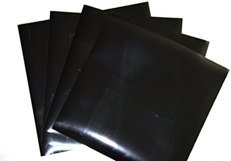 Wonder ArtsSpotDeals4u PU flex BLACK Heat Transfer Vinyl (HTV) for T Shirts garments bags and other fabrics - 4 PU flex Sheets 10" X 10" - Iron on Vinyl for T Shirts (Black)