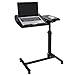 HomGarden Portable Height Adjustable 360° Swivel Laptop Notebook Desk Table Stand Holder Home Office PC Computer Mobile Laptop w/Wheels, Blackthumb 2