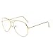 Misaky Unisex Clear Lens Glasses Metal Spectacle Eyewear Frame Myopia Eyeglasses (Gold, 5.7)