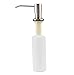 Stainless Steel Sink Soap Dispenser (Satin) - Large Capacity 13 OZ Bottle - Easy Installation