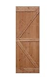 LUBANN 30 in. x 84 in. Rustic British-Brace Hardwood Barn Door Unfinished Knotty Alder Solid Wood Barn Door Slab