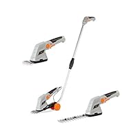 VonHaus 7.2V 2 in 1 Grass and Hedge Trimmer - Battery Powered Cordless, Interchangeable Blades, Easy Tool Blade Change, Telescopic Handle & Trolley Wheel Attachments