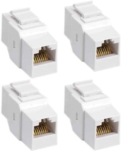 (5-Pack) Verbex Cat6 Coupler Jack - [UL Listed] - Coupler Wall Jack - Standard Size - Cat5/5e/6 Compatible - Wall Plate & Patch Panel Compatible