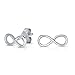 Spoil Cupid 925 Sterling Silver Symbol Infinity Stud Earrings