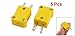 uxcell 5 Pcs Yellow Plastic Case SMPW-K-M K Type Thermocouple Wire Connector