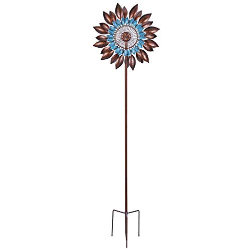 Win Wind Spinner-Outdoor Metal Kinetic Garden Wind Spinners - Decorative Lawn Ornament Wind Mills - Unique Outdoor Lawn and Garden Décor