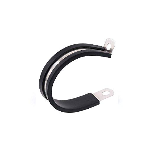 ISPINNER 12 Pack 1.5 Inch Rubber Cushioned Stainless Steel Cable Clamp, Hose Clamp, Pipe Clamp (1-1/2 Inch) - Thumbnail 5