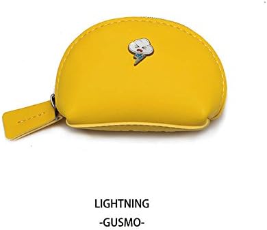 Original Design Handmade Leather Coin Purse Change Holder With Zipper For Women- LIGHTNING (cyber)