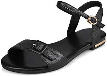 Diwak Summer Skidproof Ankle Strap Fashion Sandles Flat Women's Sandals Black 8.5 D(M) US