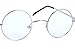 Agstum Small Round Non-Prescription Eyeglasses Frame Clear Lens 37mm (X-small Size) (Silver, Non-Prescription Clear Lens)