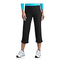 Womens Dri-more Stretch Core Capri Pants Activewear Casual Wear Black, XL