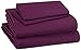 Amazon Basics Kid's Easy Care Microfiber Bed-in-a-Bag 7-Piece Bedding Set, Full/Queen, Purple Flowers, Floral