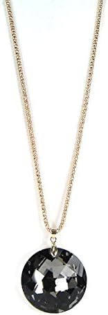 Fashion Long Round Crystal Pendant Statement Necklace