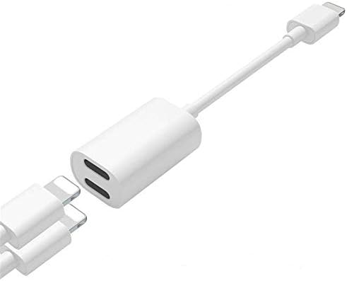 Cellphonez® Splitter 8 Pin to Dual 8 Pin Phone Converter Compatible for iPhone Xs/XR/XS Max / 7 Plus / 8 Plus iOS Splitter Earphone 2 in 1 Aux Cable Converter (Dual Splitter)