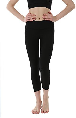 THEOUTOF Women’s Power Yoga Pants – Mid Waist Capri WMC8417 Black Small – Control Shapewear with Streamlined Design Leggings Dance Studio School
