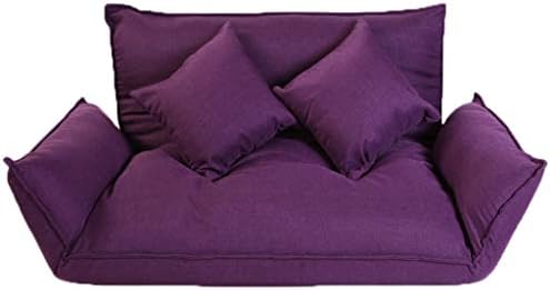 RPMDM Lazy Couch Double Folding Sofa Balcony Lunch Break Japanese Folding Sofa Lazy Sofa (Color : Purple)