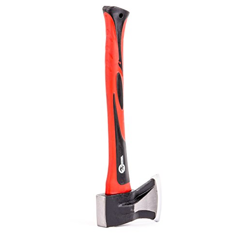 INTERTOOL Steel Splitting Axe, Splitting Maul 2.2 lb/1000 g with 12.4-in Fiberglass Haft HT-0274