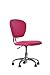 Ergonomic Office Chair Cheap Desk Chair PU Leather Executive Chair Task Rolling Swivel Adjustable Stool Mid Back Computer Chair with Lumbar Support for Women Men,Pink
