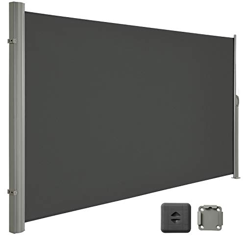 LARMNEE Seitenmarkise, ausziehbar Markise, Rahmen aus Vollaluminium, 160 x 300 cm, Sichtschutz, seitliche Vordächer…