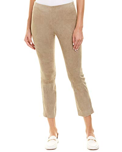 Vince Women's Stretch Suede Split Hem Cropped Leggings, Ragweed, Small