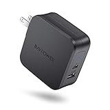 USB C Charger, RAVPower 61W USB Wall Charger PD 3.0 Type C Charger, Dual Port USB Charger, Compatible with iPhone 11/11 Pro / 11 Pro Max, MacBook Pro Air, Dell XPS, iPad Pro 2018 and More - Black