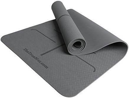 The True Mat TPE Yoga and Exercise Mat with Alignment Lines for Grip (6 X 2 Feet, 6mm Thick)
