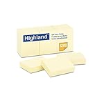 6 X Highland 6539 Self-Stick Notes, 1-3/8-Inch by 1-7/8-Inch, Yellow, 100 Sheets per Pad (12 Pack)
