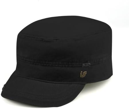 Infinity Selections Women's Cotton Twill Washed Army Cap-Tracie-11090063-Black-One Size