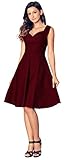 CoolEnding Women's Vintage V Neck Cut Out Retro Bridesmaid Cocktail Party Swing Dress