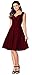 CoolEnding Women's Vintage V Neck Cut Out Retro Bridesmaid Cocktail Party Swing Dress