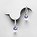 Mondaynoon Christmas Gift Magic Love Bean Women's Swarovski Element Crystal French Wire Dangle Earrings (Tanzanite1177)