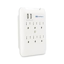 Cable Matters 6-Outlet Wall Mount Surge Protector with 2.4A Dual USB Charging (Updated Version with Dimmed LED Light)