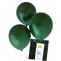 Dark Black Deep Green 50pcs Matt Finish 12 inch, 3.2g Balloon, Garden, Zoo Story, Animal, Jungle, Flower, Wedding, Bridal, Forest Party (Black Green 50)