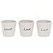 MyGift 3-Inch Small White Ceramic Planter Pot with Live, Laugh, Love in Black Script, Decorative Mini Succulent Plant Holder, Home Office Decor Wedding Gift, 3 Piece Set